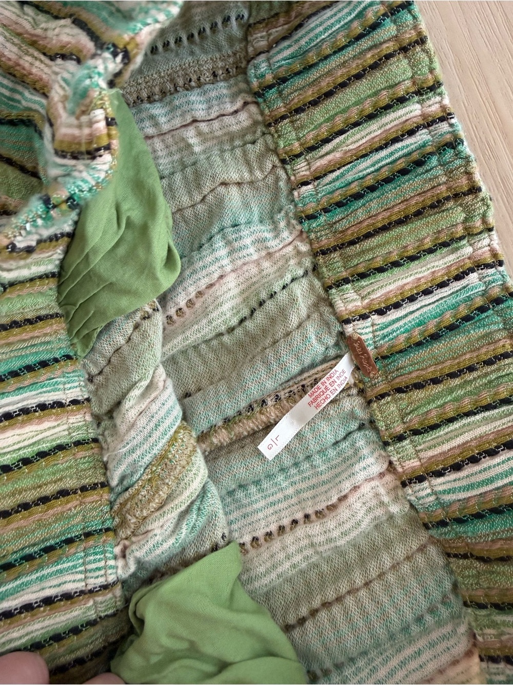 Free People Day’s End Stripe Pant Green - Picture 2 of 4